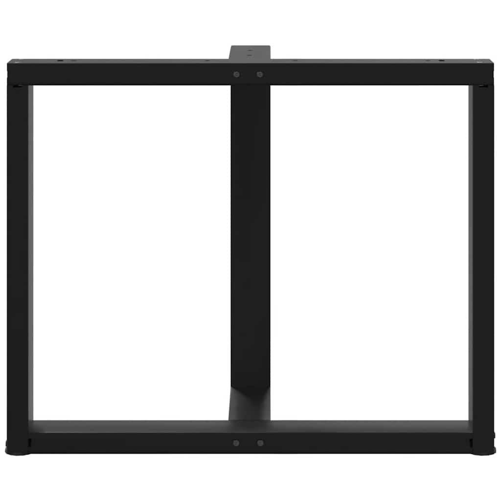 Dining Table Legs T-Shaped 2 pcs Black 100x35x(72-73) cm Steel