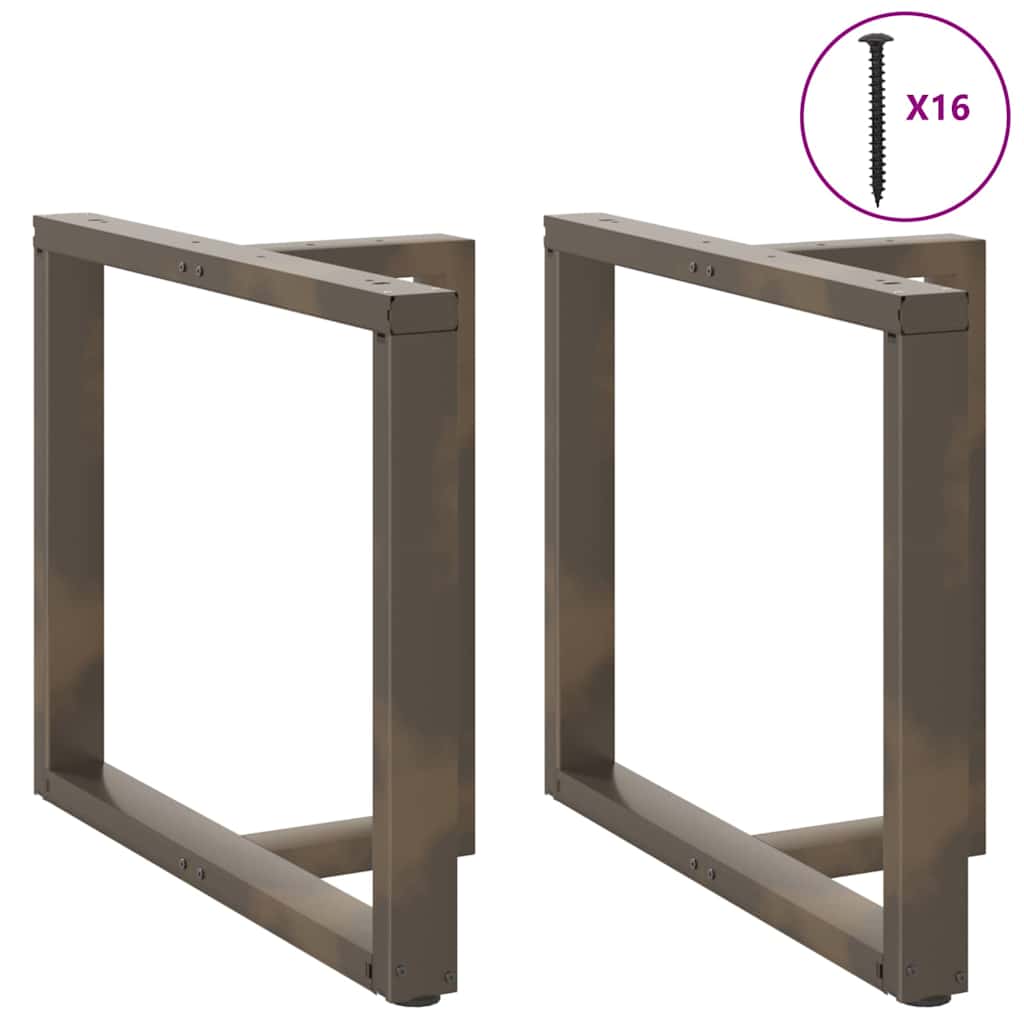 Dining Table Legs T-Shaped 2 pcs Black 100x35x(72-73) cm Steel