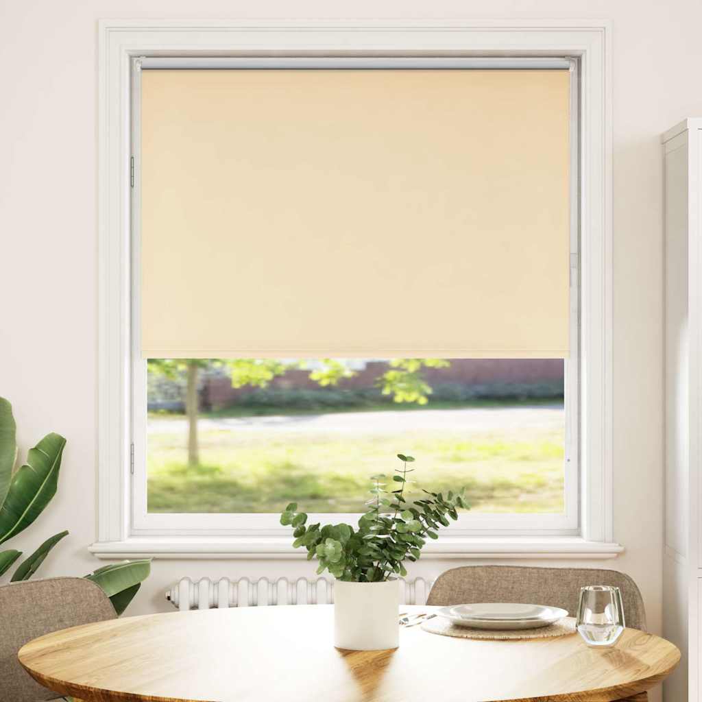 Roller Blind Blackout Beige 110x130 cm Fabric Width 105.7 cm Polyester
