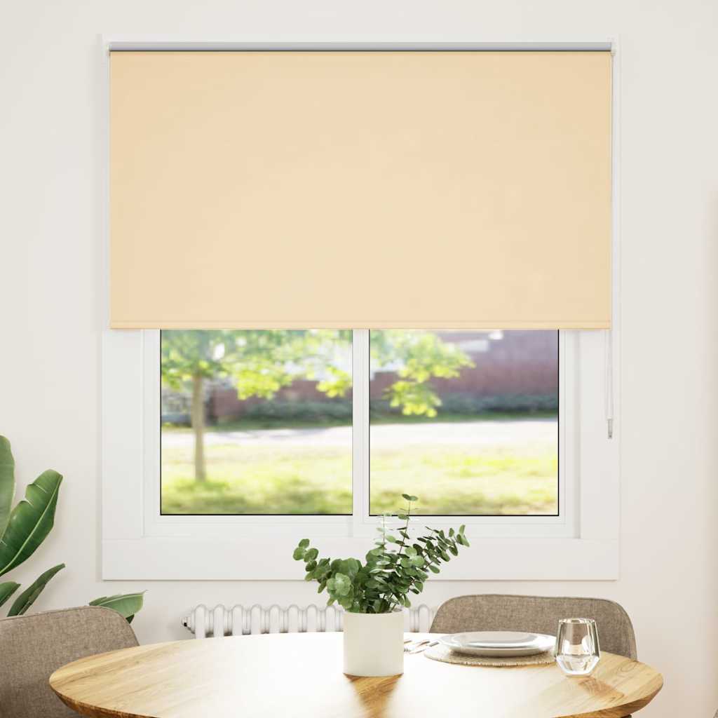 Roller Blind Blackout Beige 125x130 cm Fabric Width 121.6 cm Polyester
