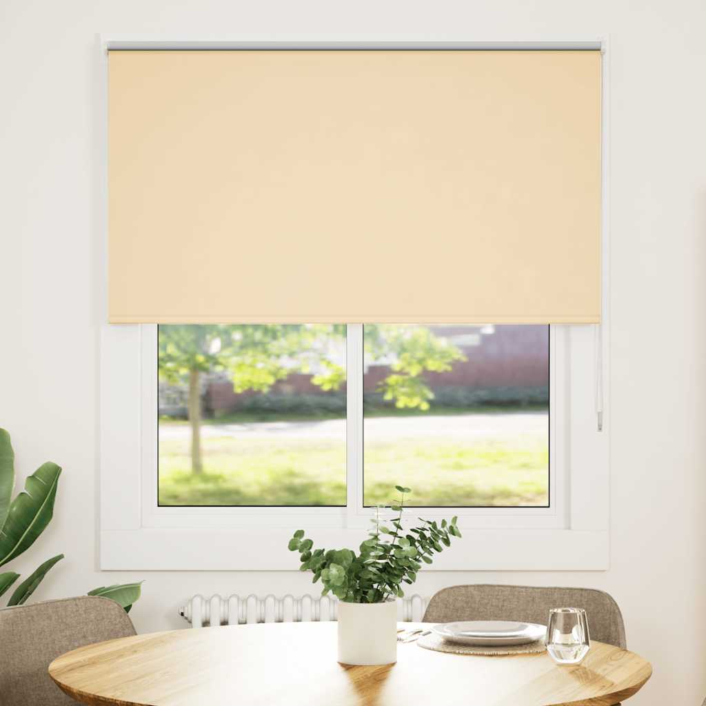 Roller Blind Blackout Beige 130x130 cm Fabric Width 126.6 cm Polyester