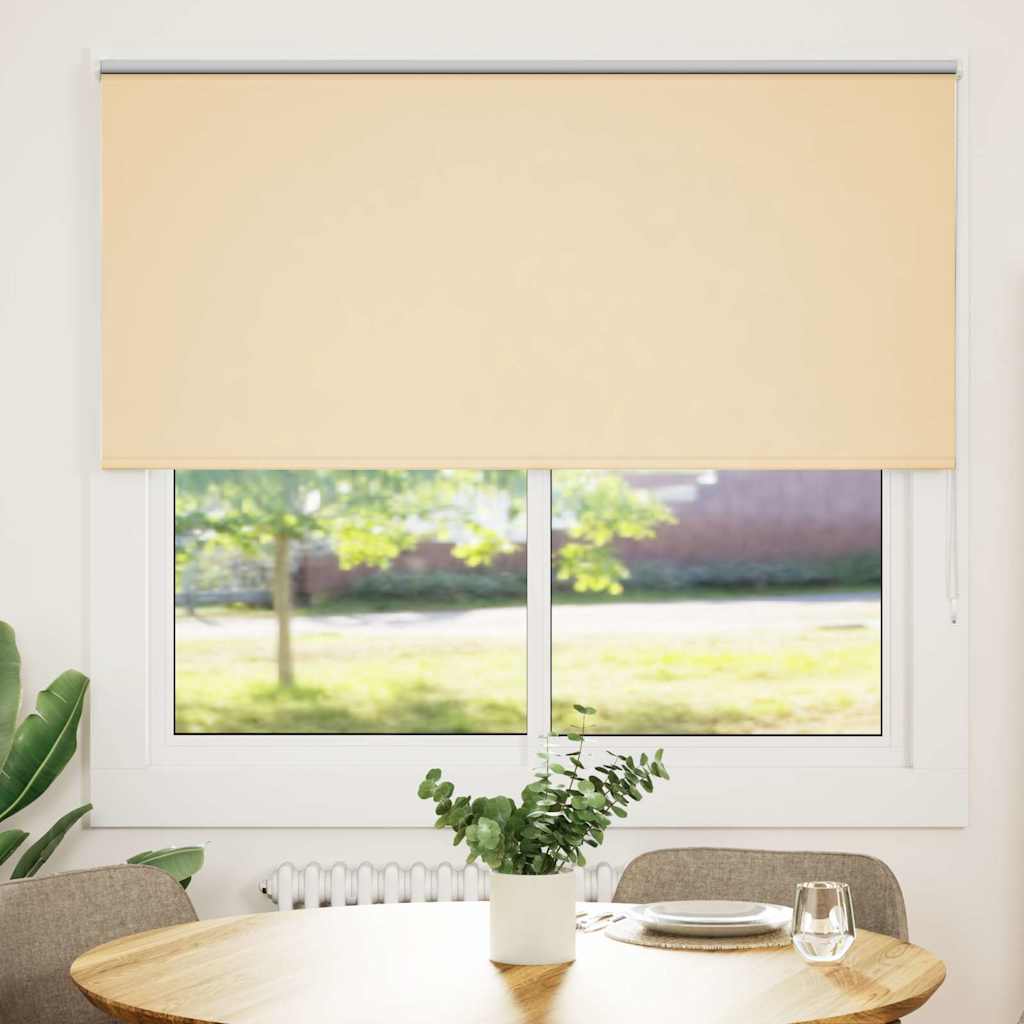 Roller Blind Blackout Beige 150x130 cm Fabric Width 146.6 cm Polyester