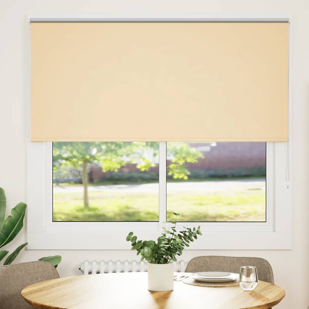 Roller Blind Blackout Beige 165x130 cm Fabric Width 161.6 cm Polyester