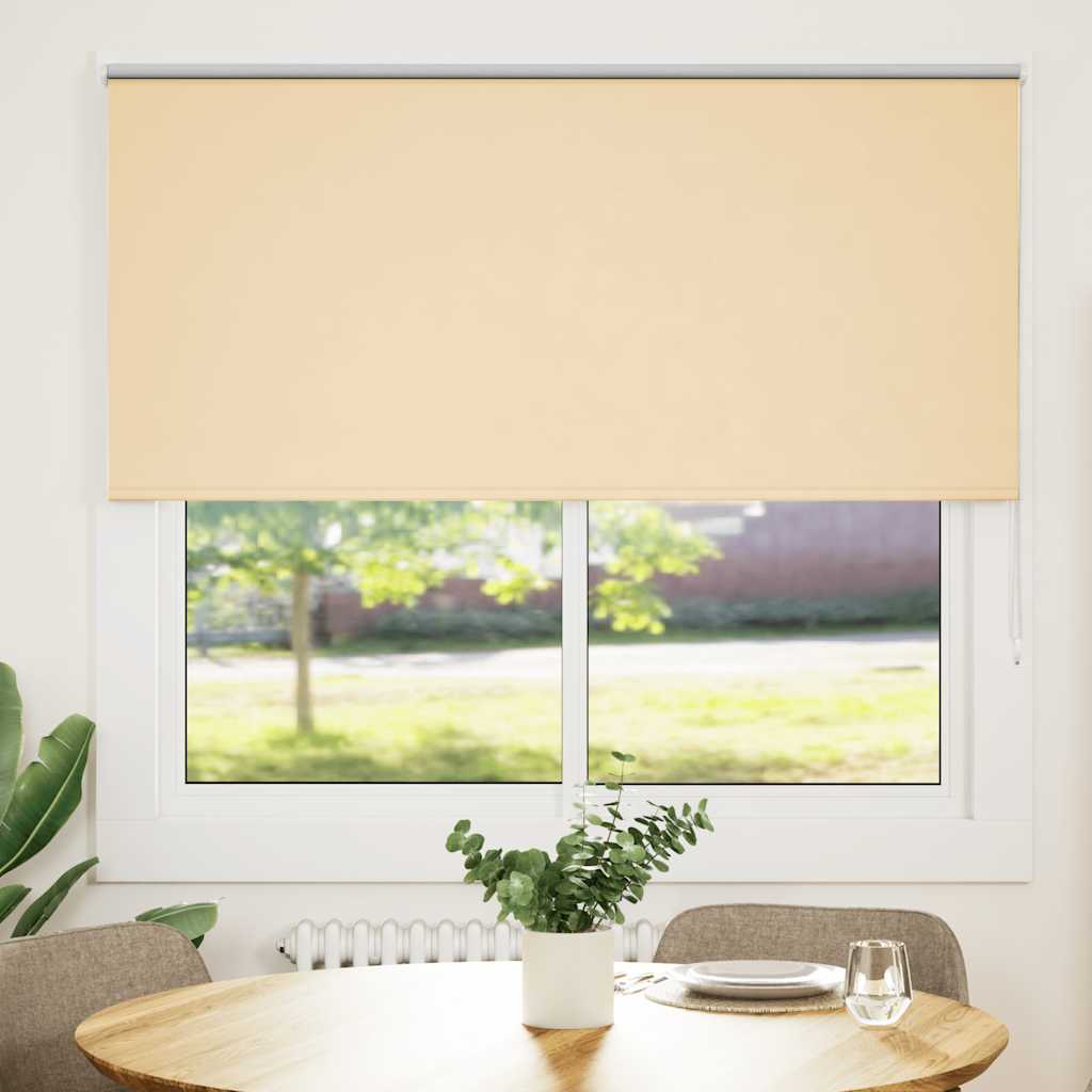 Roller Blind Blackout Beige 150x150 cm Fabric Width 146.6 cm Polyester