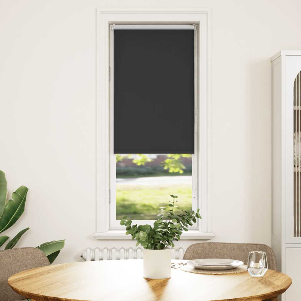 Roller Blind Blackout Black 50x130 cm Fabric Width 45.7 cm Polyester