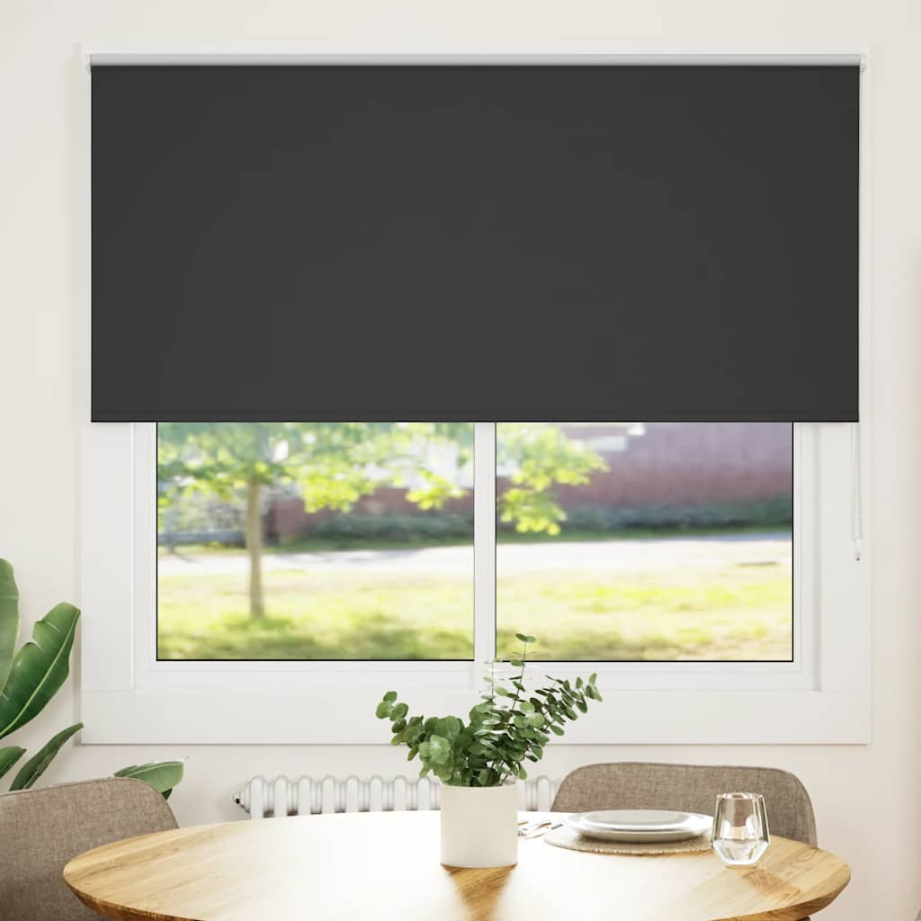 Roller Blind Blackout Black 165x130 cm Fabric Width 161.6 cm Polyester