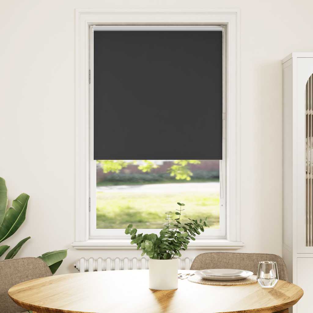 Roller Blind Blackout Black 80x175 cm Fabric Width 75.7 cm Polyester