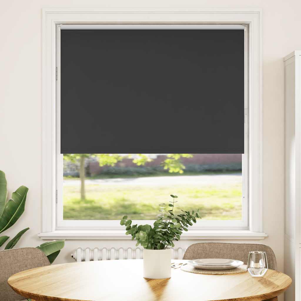 Roller Blind Blackout Black 105x175 cm Fabric Width 100.7 cm Polyester