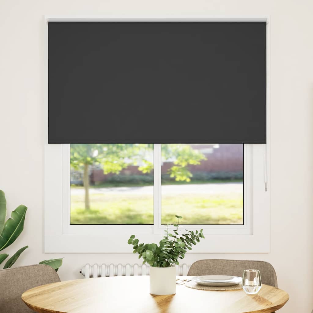 Roller Blind Blackout Black 125x175 cm Fabric Width 121.6 cm Polyester