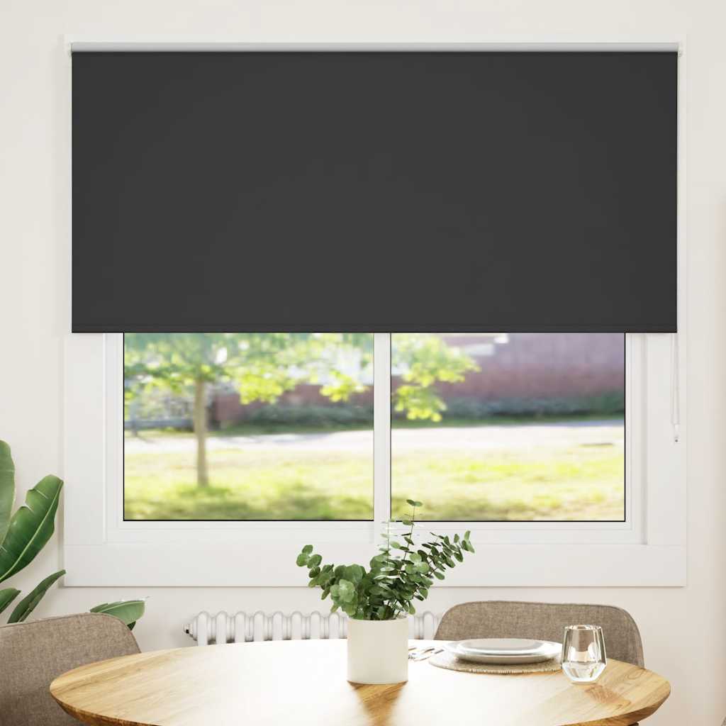 Roller Blind Blackout Black 145x175 cm Fabric Width 141.6 cm Polyester