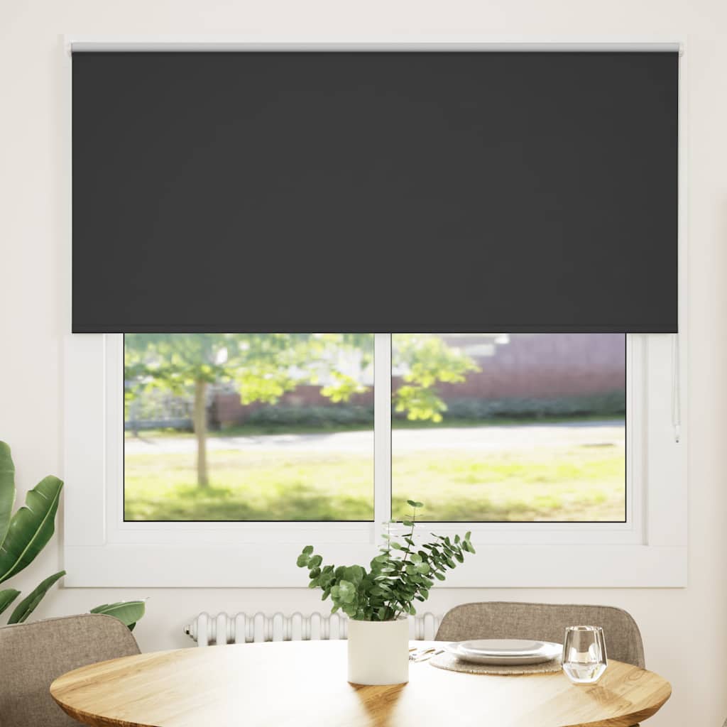 Roller Blind Blackout Black 165x175 cm Fabric Width 161.6 cm Polyester