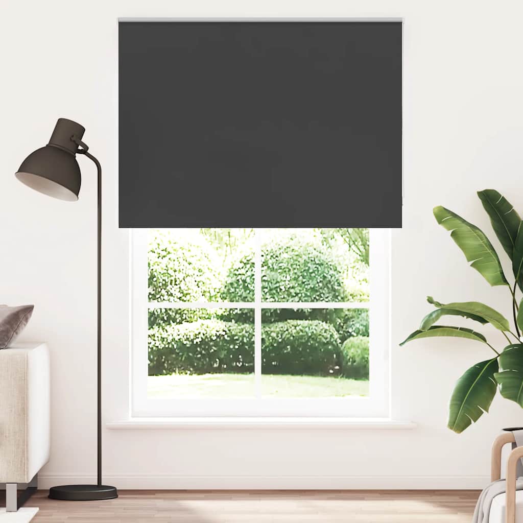 Roller Blind Blackout Black 155x210 cm Fabric Width 151.6 cm Polyester