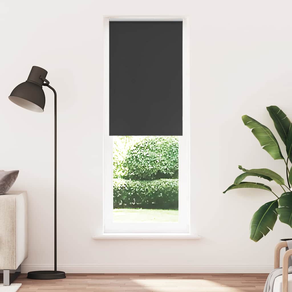 Roller Blind Blackout Black 75x230 cm Fabric Width 70.7 cm Polyester