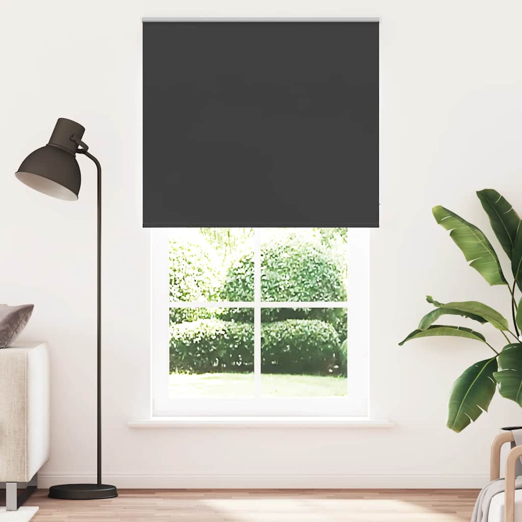 Roller Blind Blackout Black 120x230 cm Fabric Width 116.6 cm Polyester