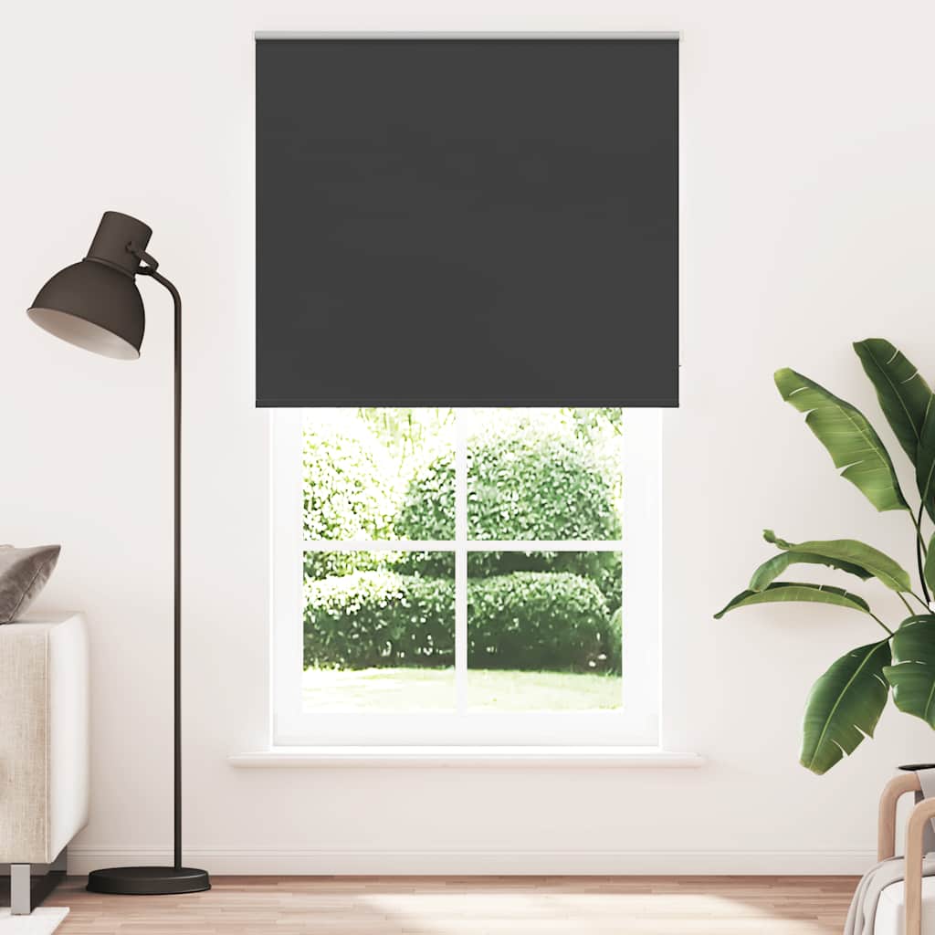 Roller Blind Blackout Black 125x230 cm Fabric Width 121.6 cm Polyester