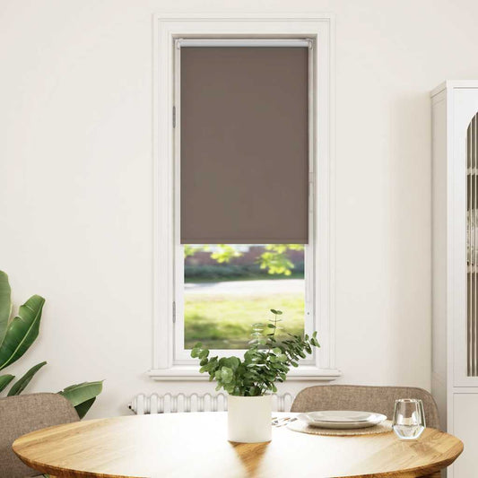 vidaXL Roller Blind Blackout Coffee 40x130 cm Fabric Width 35.7 cm Polyester