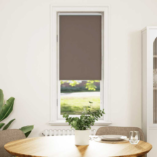 vidaXL Roller Blind Blackout Coffee 45x130 cm Fabric Width 40.7 cm Polyester