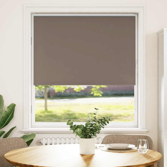 vidaXL Roller Blind Blackout Coffee 110x130 cm Fabric Width 105.7 cm Polyester