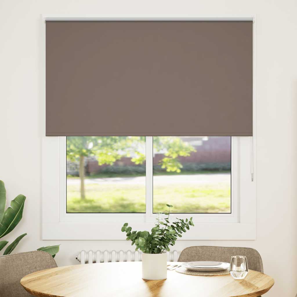 vidaXL Roller Blind Blackout Coffee 120x130 cm Fabric Width 116.6 cm Polyester