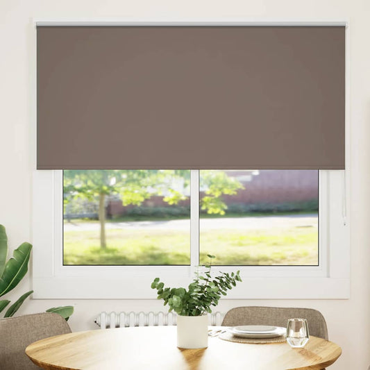 vidaXL Roller Blind Blackout Coffee 145x130 cm Fabric Width 141.6 cm Polyester