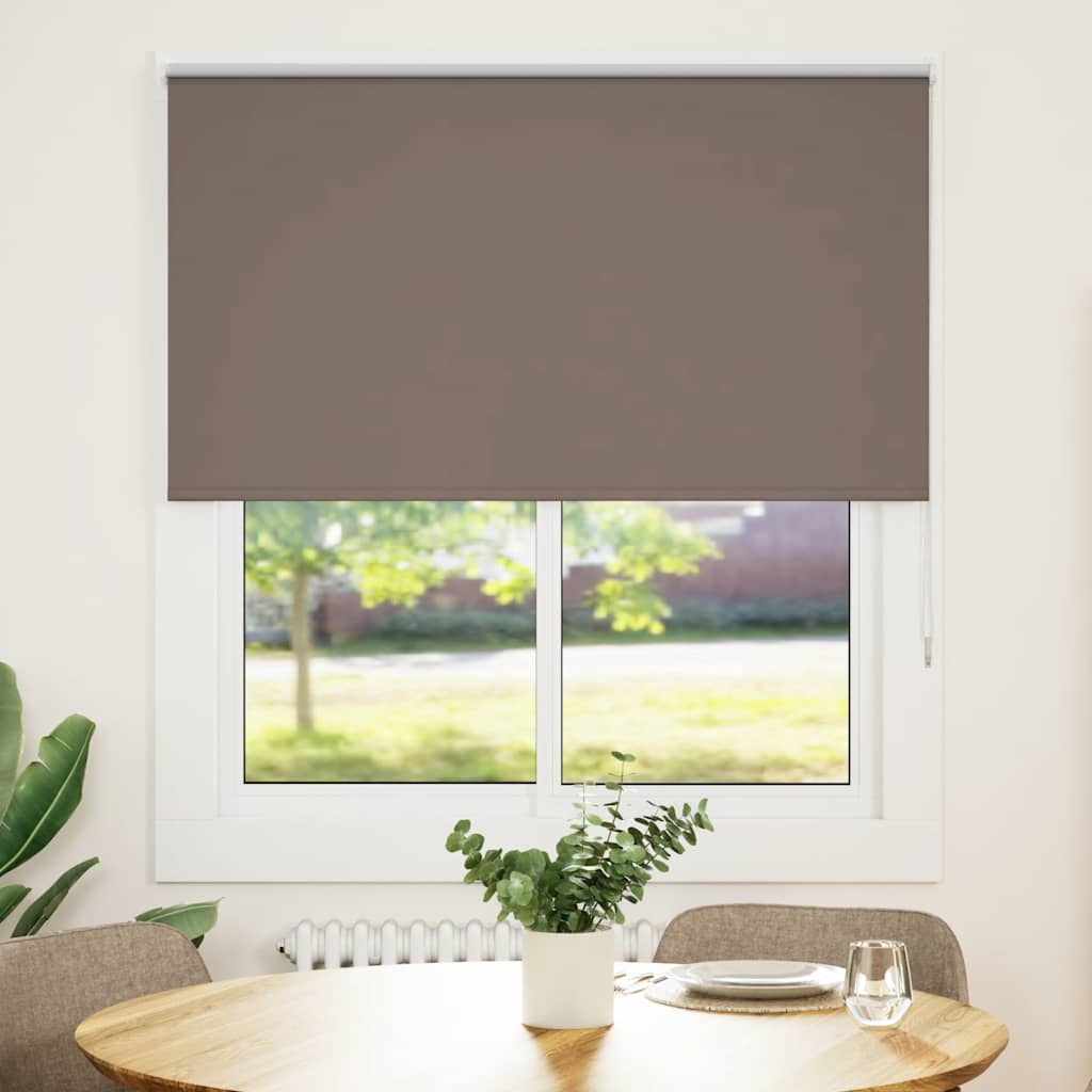 vidaXL Roller Blind Blackout Coffee 135x150 cm Fabric Width 131.6 cm Polyester