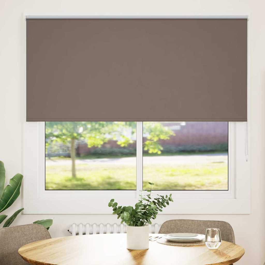 vidaXL Roller Blind Blackout Coffee 165x150 cm Fabric Width 161.6 cm Polyester