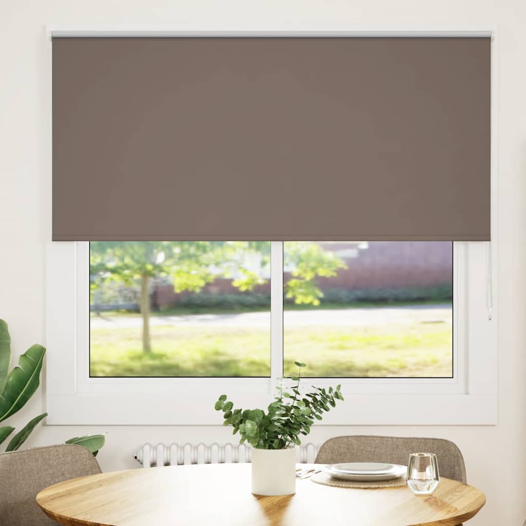 vidaXL Roller Blind Blackout Coffee 150x175 cm Fabric Width 146.6 cm Polyester