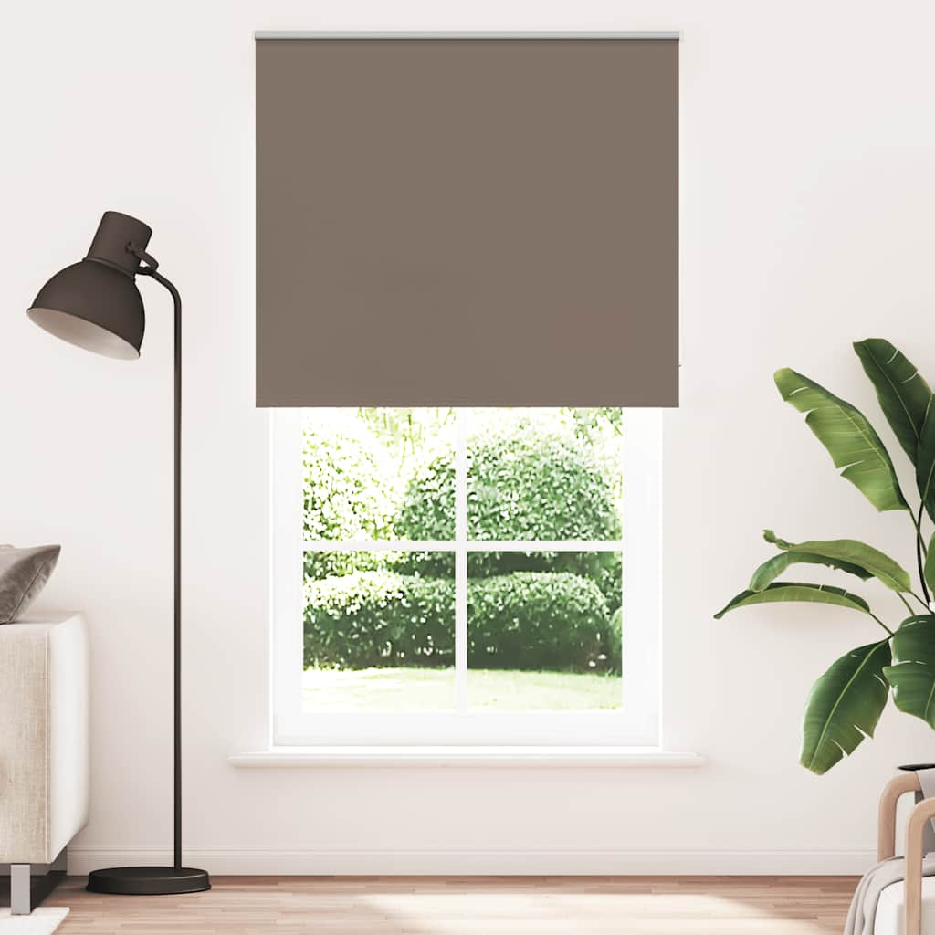 vidaXL Roller Blind Blackout Coffee 125x210 cm Fabric Width 121.6 cm Polyester