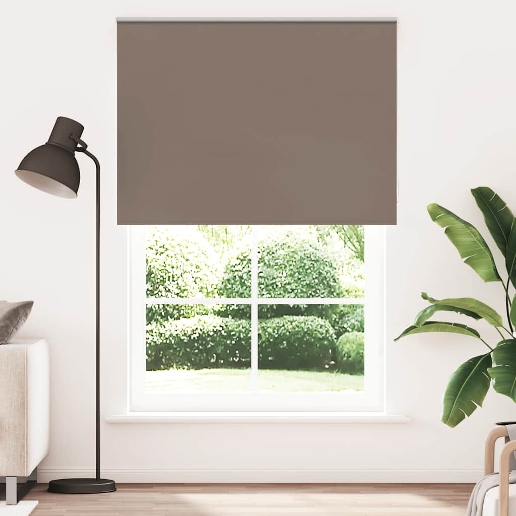 vidaXL Roller Blind Blackout Coffee 145x210 cm Fabric Width 141.6 cm Polyester