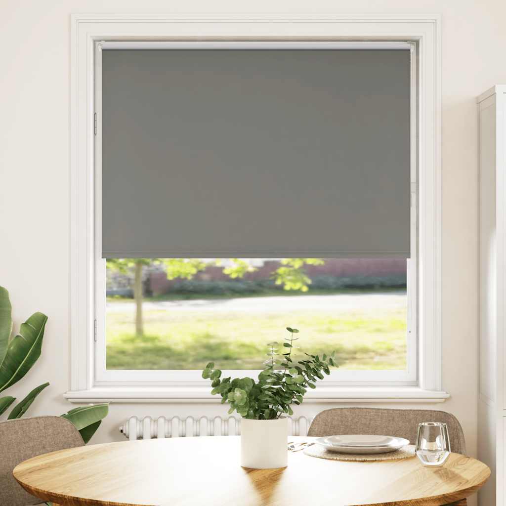 Roller Blind Blackout Grey 110x150 cm Fabric Width 105.7 cm Polyester