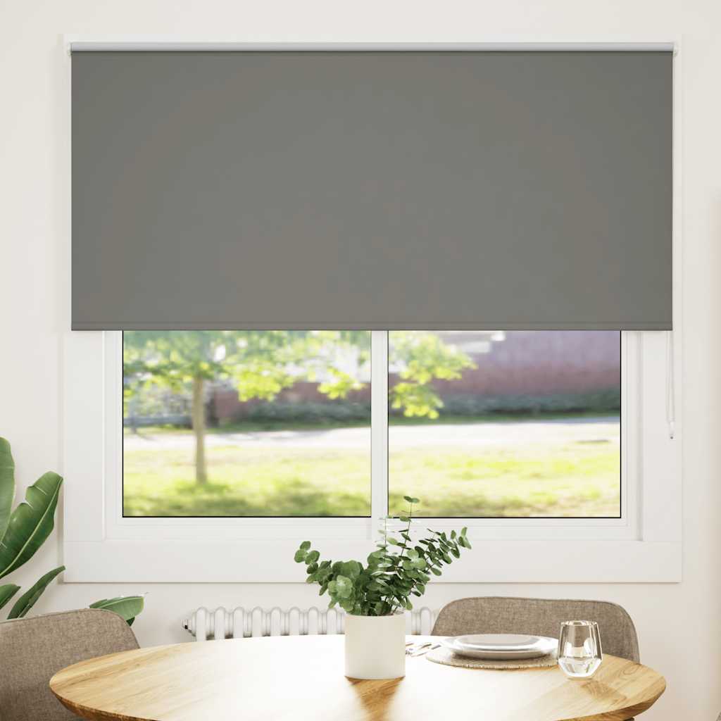 Roller Blind Blackout Grey 160x150 cm Fabric Width 156.6 cm Polyester