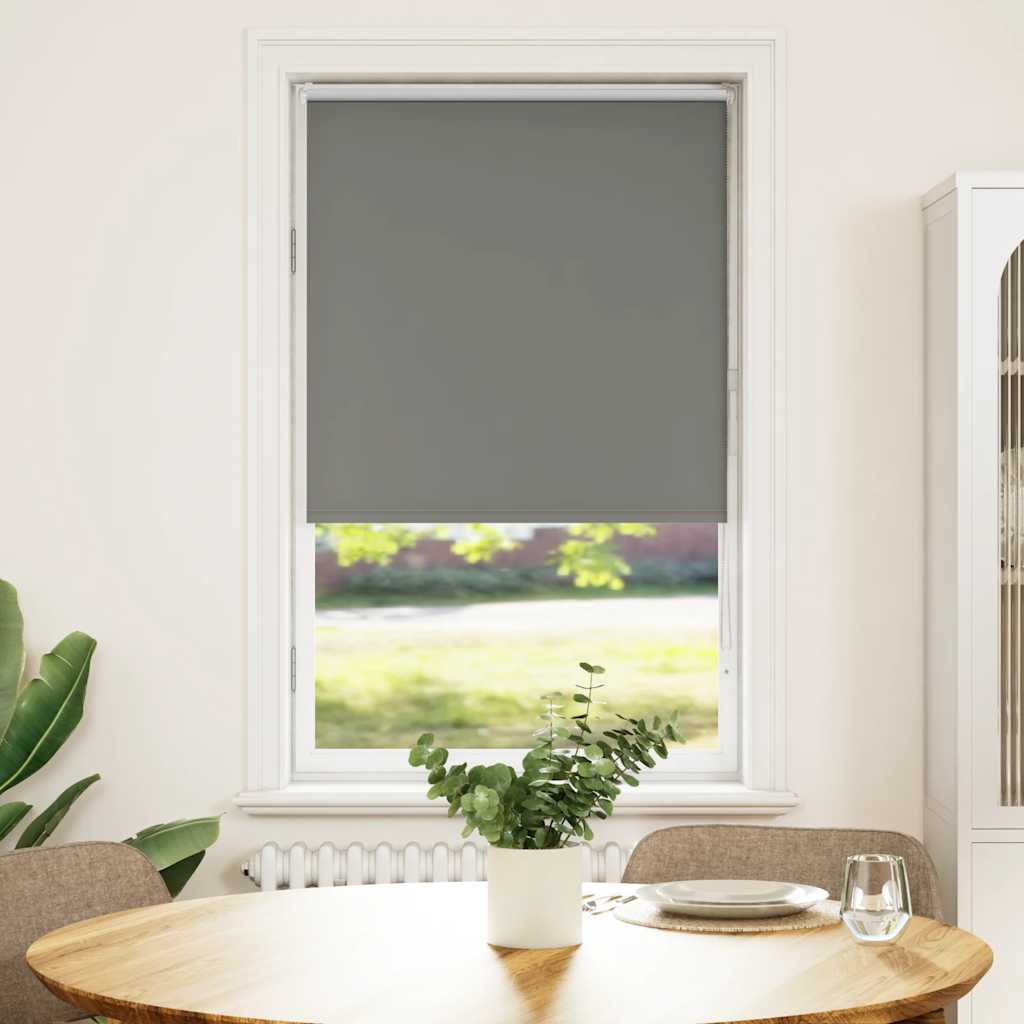 Roller Blind Blackout Grey 75x175 cm Fabric Width 70.7 cm Polyester