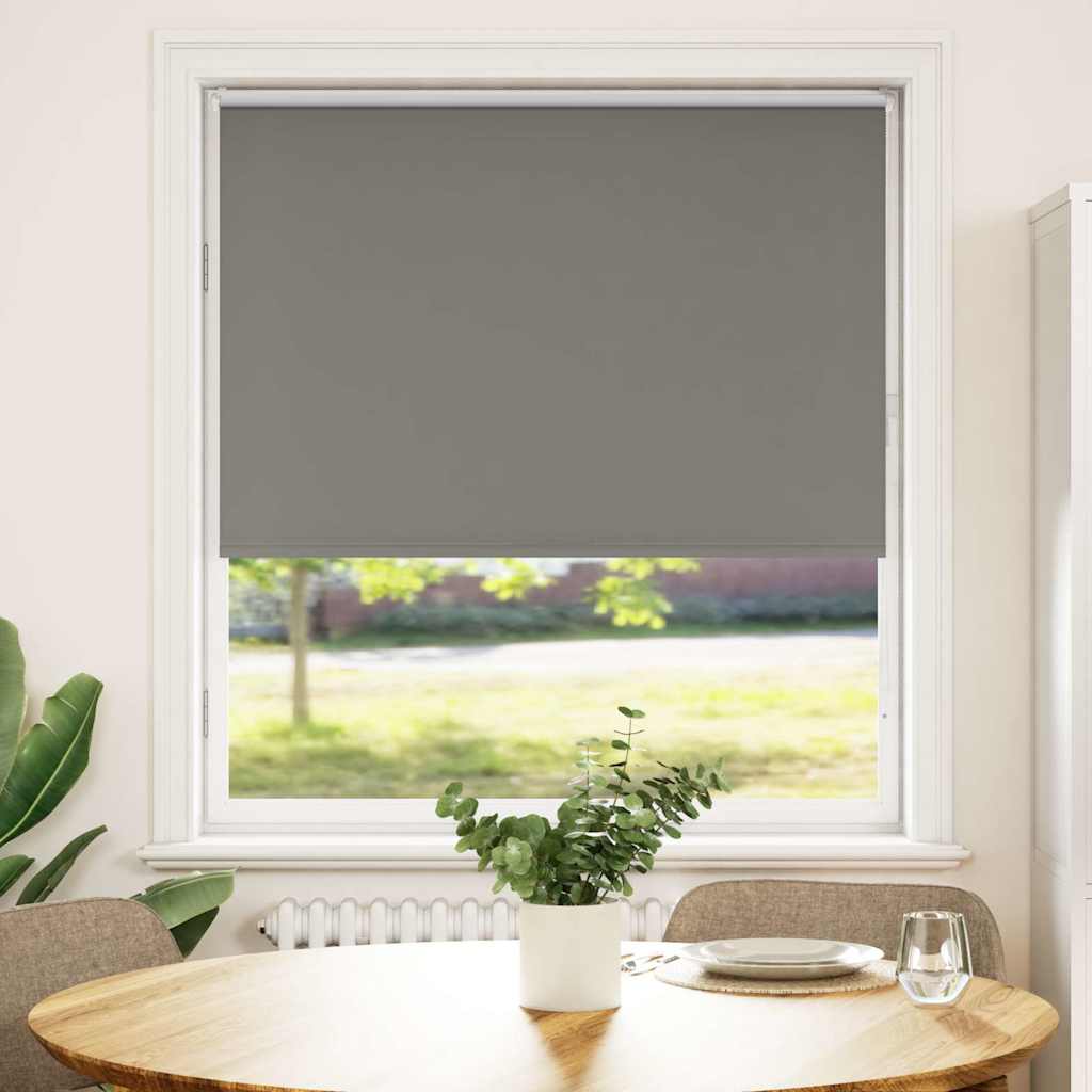 Roller Blind Blackout Grey 90x175 cm Fabric Width 85.7 cm Polyester