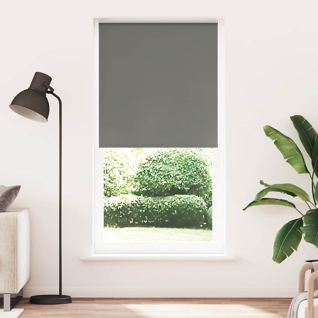 Roller Blind Blackout Grey 90x210 cm Fabric Width 85.7 cm Polyester
