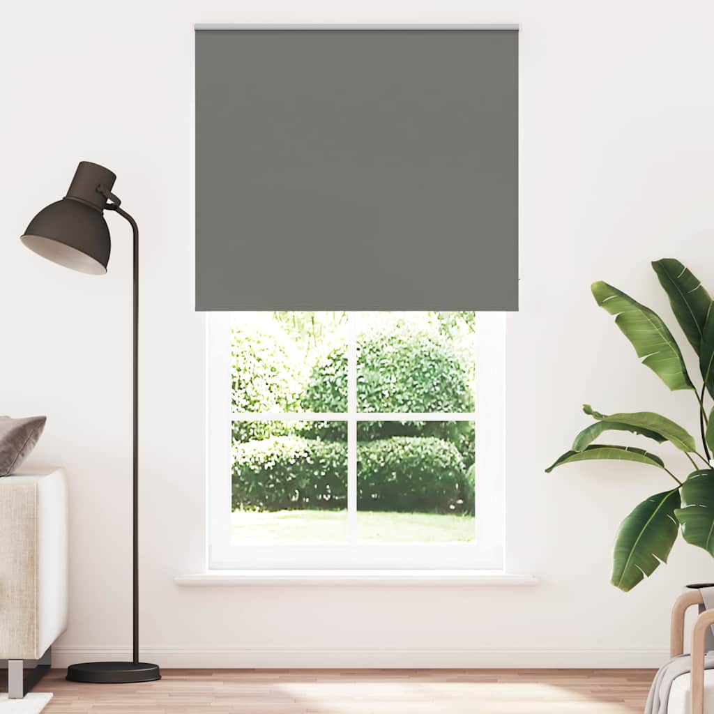 Roller Blind Blackout Grey 130x210 cm Fabric Width 126.6 cm Polyester