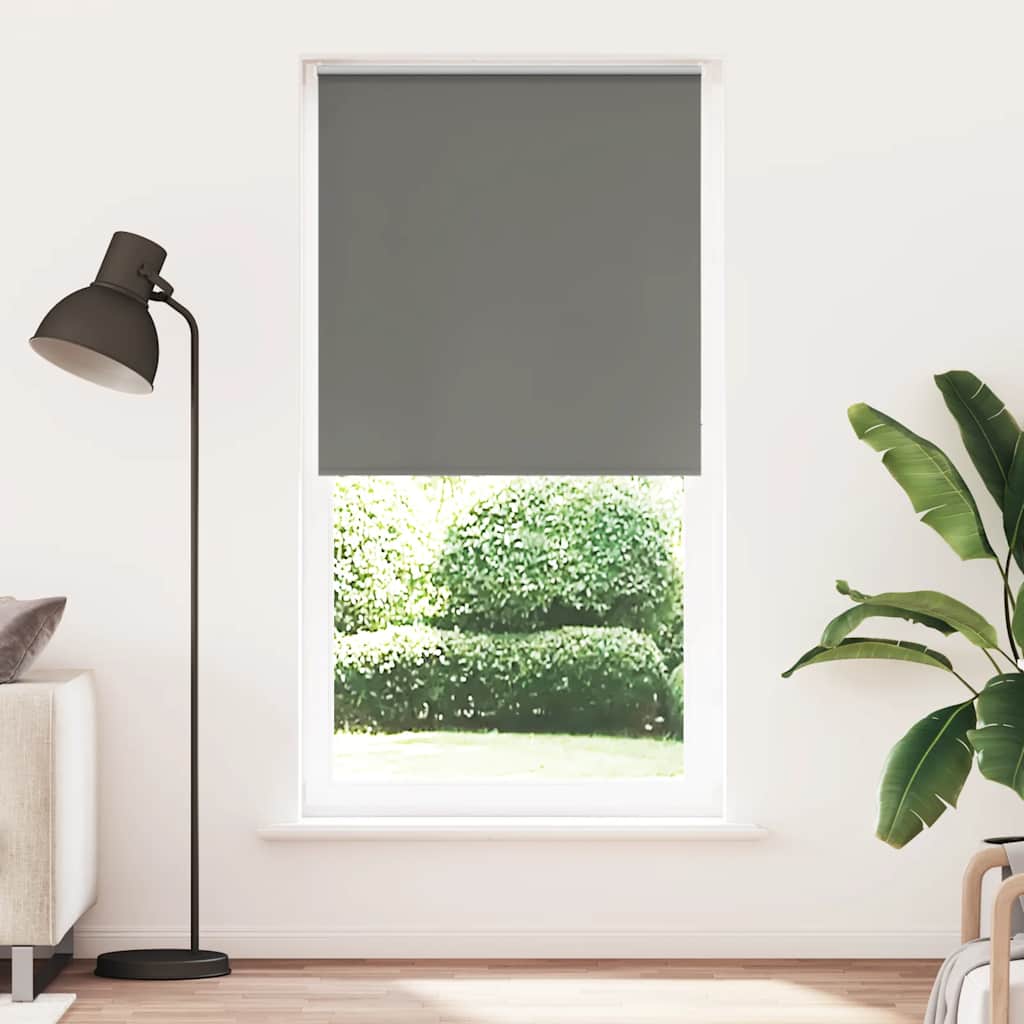 Roller Blind Blackout Grey 100x230 cm Fabric Width 95.7 cm Polyester