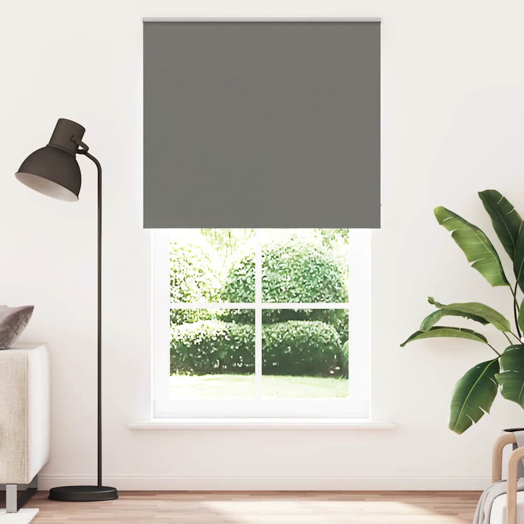 Roller Blind Blackout Grey 130x230 cm Fabric Width 126.6 cm Polyester