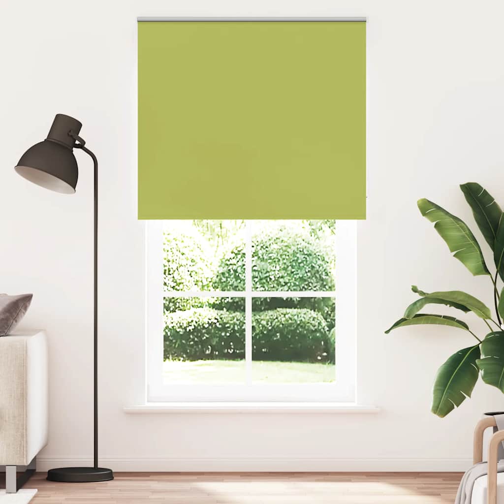 Roller Blind Blackout Leaves Green 125x210 cm Fabric Width 121.6 cm Polyester