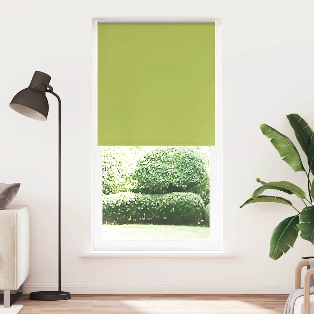 Roller Blind Blackout Leaves Green 95x230 cm Fabric Width 90.7 cm Polyester