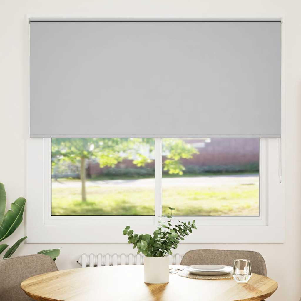Roller Blind Blackout Light Grey 145x130 cm Fabric Width 141.6 cm Polyester