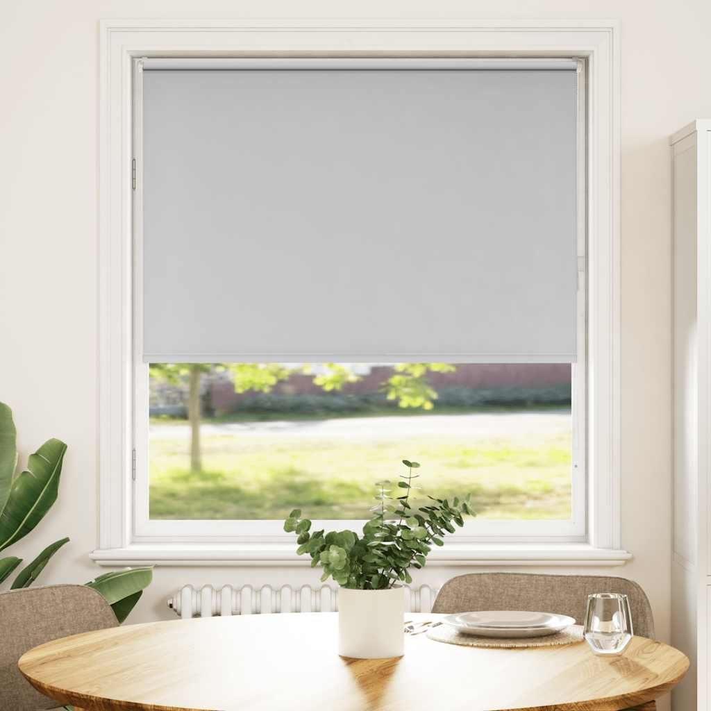 Roller Blind Blackout Light Grey 100x150 cm Fabric Width 95.7 cm Polyester