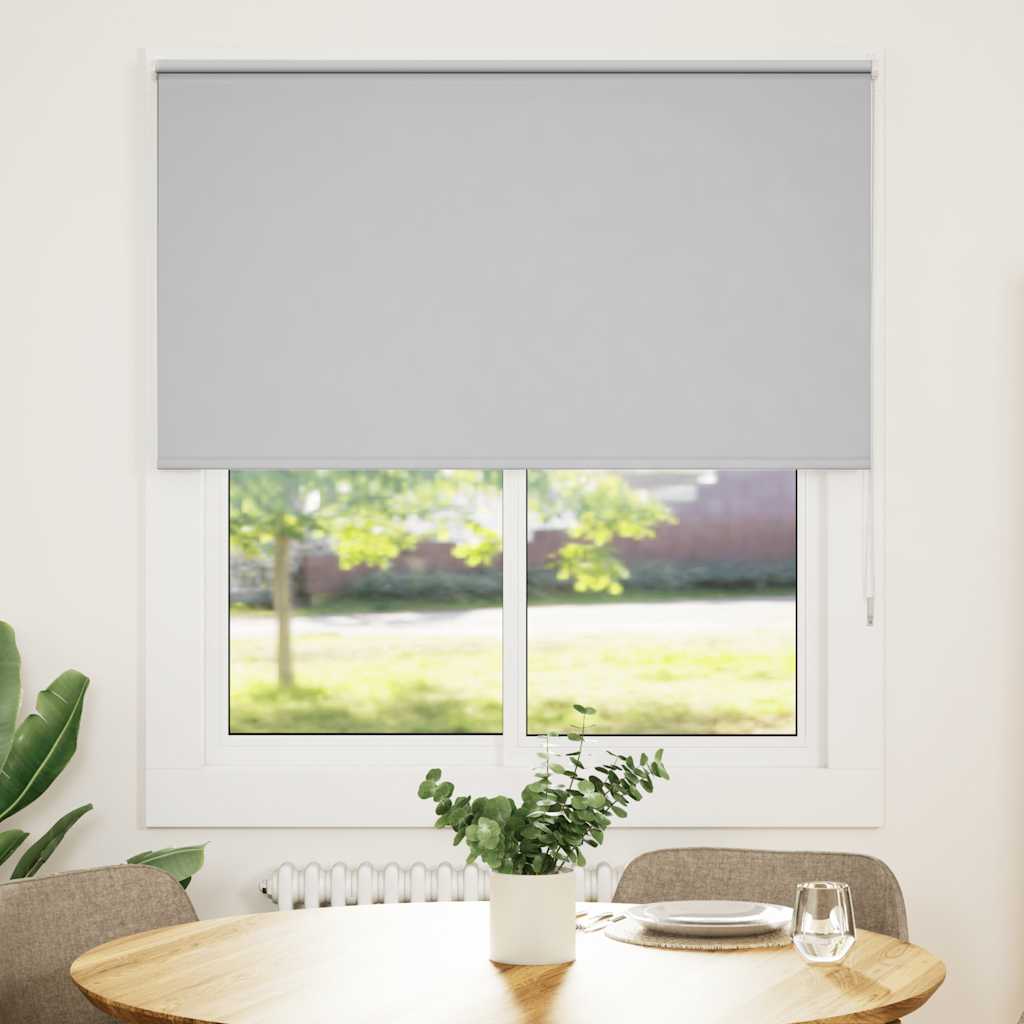 Roller Blind Blackout Light Grey 125x150 cm Fabric Width 121.6 cm Polyester