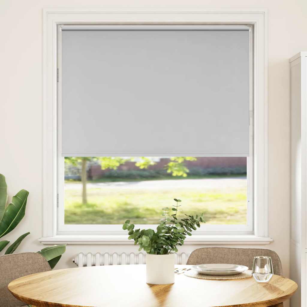 vidaXL Roller Blind Blackout Light Grey 110x175 cm Fabric Width 105.7 cm Polyester