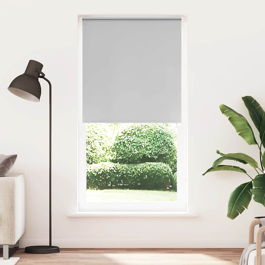 Roller Blind Blackout Light Grey 100x210 cm Fabric Width 95.7 cm Polyester