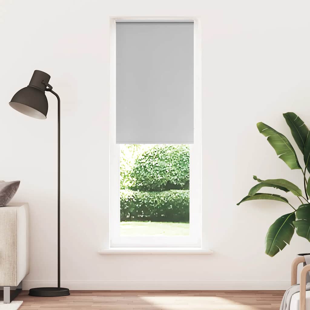 Roller Blind Blackout Light Grey 80x230 cm Fabric Width 75.7 cm Polyester
