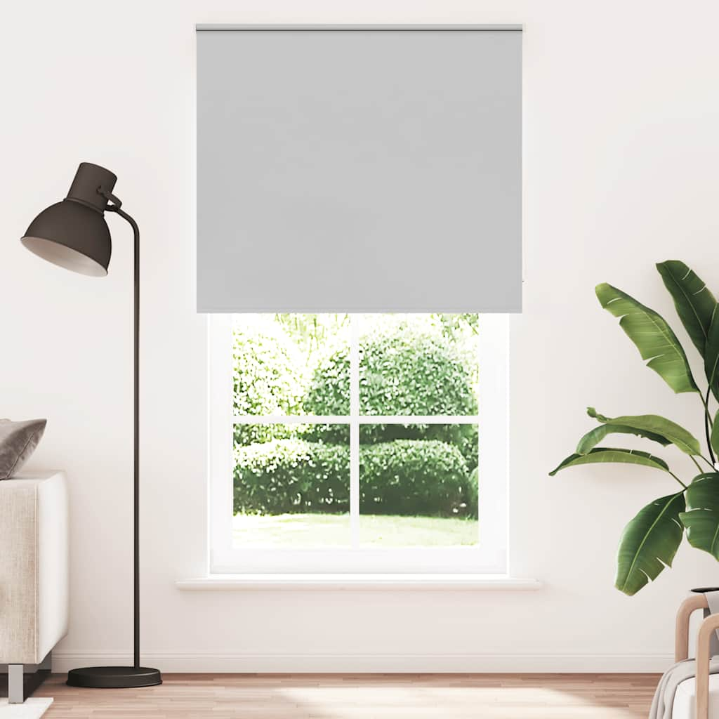 vidaXL Roller Blind Blackout Light Grey 135x230 cm Fabric Width 131.6 cm Polyester