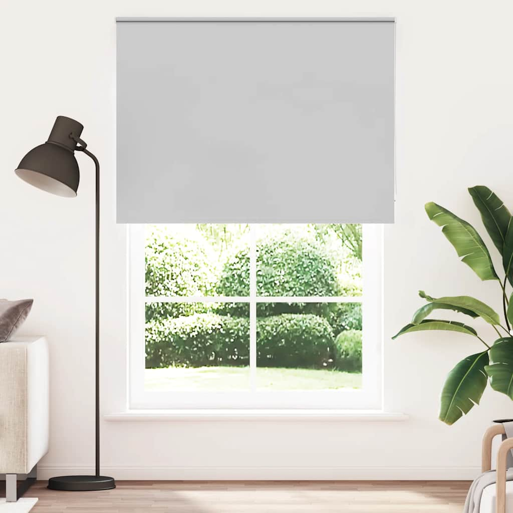 vidaXL Roller Blind Blackout Light Grey 145x230 cm Fabric Width 141.6 cm Polyester