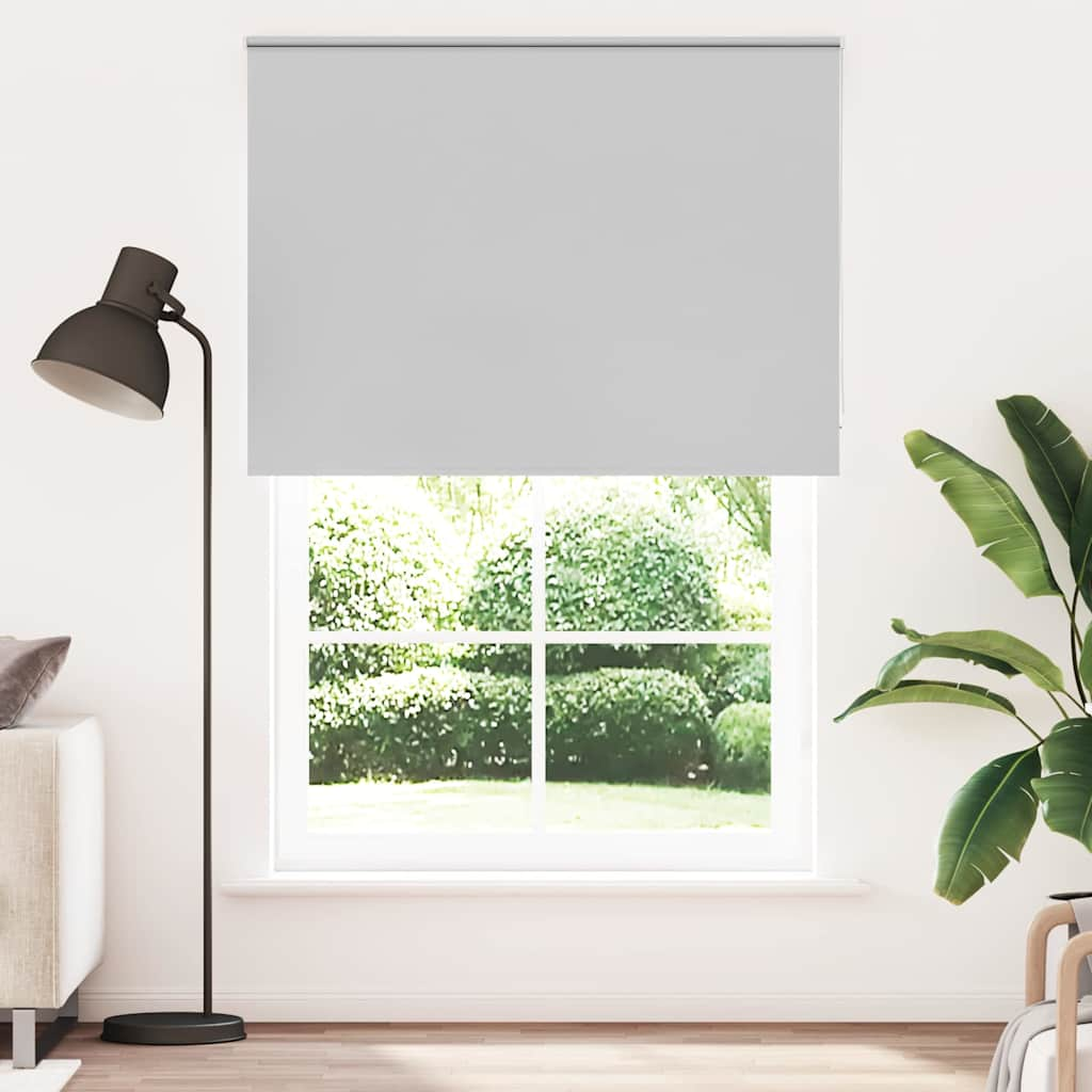 vidaXL Roller Blind Blackout Light Grey 160x230 cm Fabric Width 156.6 cm Polyester