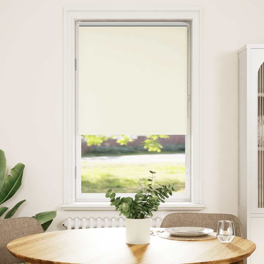 vidaXL Roller Blind Blackout Off White 65x130 cm Fabric Width 60.7 cm Polyester