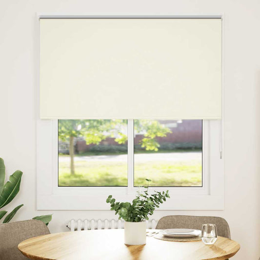 vidaXL Roller Blind Blackout Off White 120x130 cm Fabric Width 116.6 cm Polyester